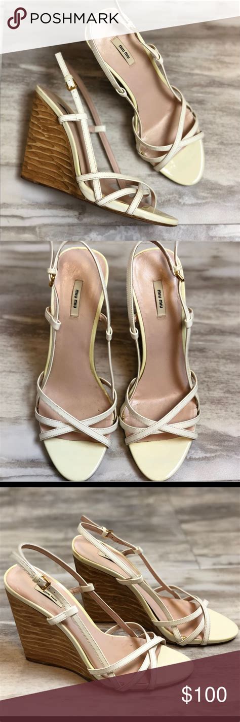 miu miu white wedges